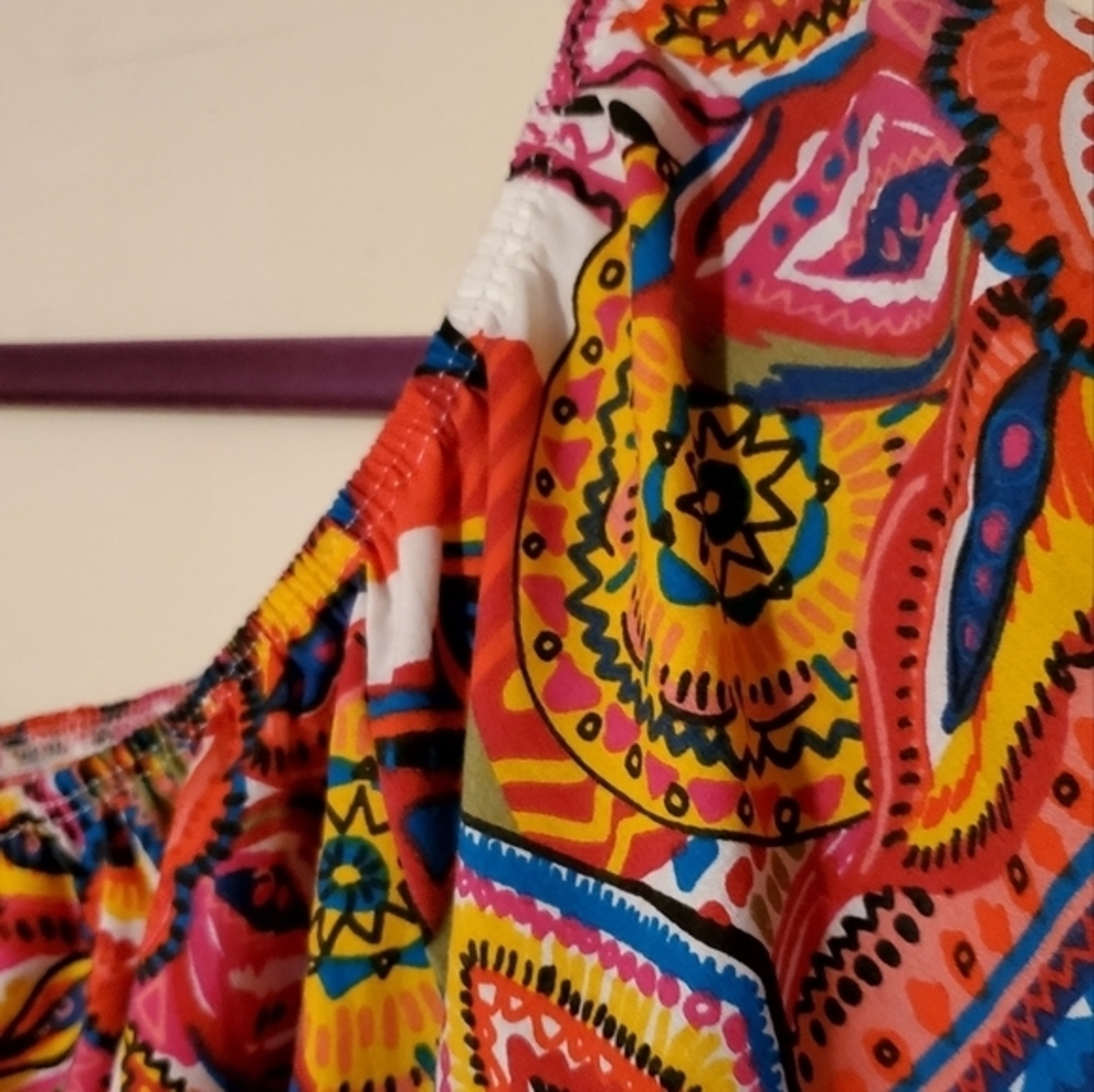 Arabella Bright Floral Tunic Top Shirt Women Size 3X Plus Size Pre-owned - Picture 9 of 12